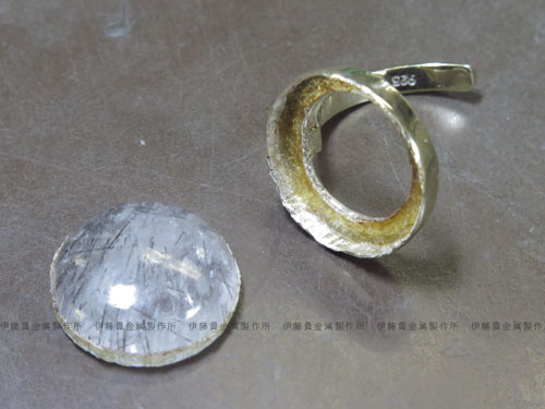 フクリン留めのシルバーリング修理