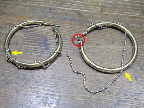 カスタマイズされたフープピアスの修理