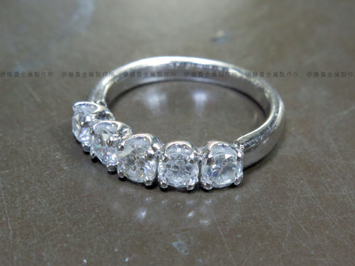 ミル打ちフクリン留めリング