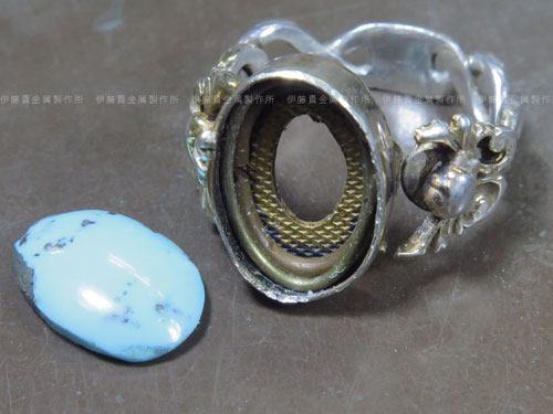 フクリン留めのシルバーリング修理